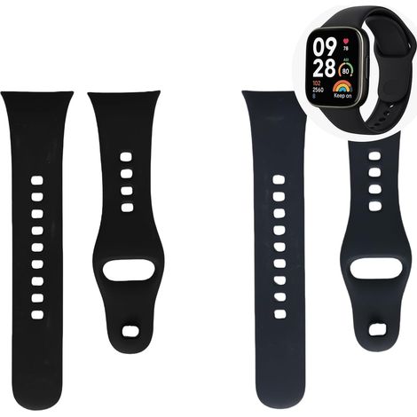 correas de silicona suave compatibles con Xiaomi Redmi Watch 3, correa de repuesto ajustable para hombres y mujeres, color negro/azul tinta para uso deportivo y diario. (1/5)