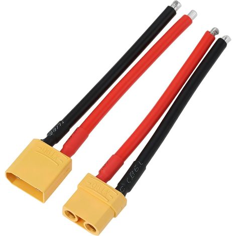 Lot de 2 connecteurs mâles et femelles RC XT90 100 mm pour contrôleurs de batteries (1/5)
