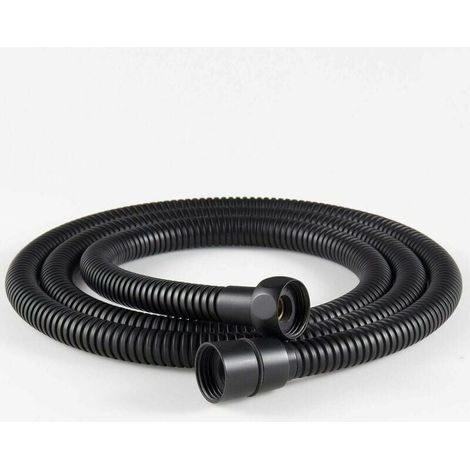 Tuyau de douche flexible en acier inoxydable 1 pièce 1,5 m, raccords en laiton, tuyau de pommeau de douche anti-torsion, tuyau de douche flexible - noir Cisea UNOIU (1/5)