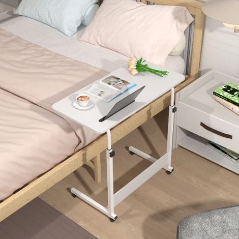 Table PC Portable Réglable Hauteur (69-90cm) avec Fente Intégrée - Plateau Mobile à Roulettes 80x40cm, Multifonction Canapé/Chambre/Bureau - Design Épuré & Structure Renforcée (1/5)