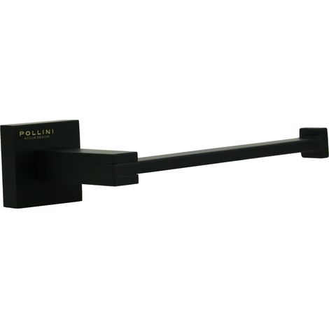 Porta rotolo in ottone con installazione a parete Pollini Live LV1204  Nero opaco