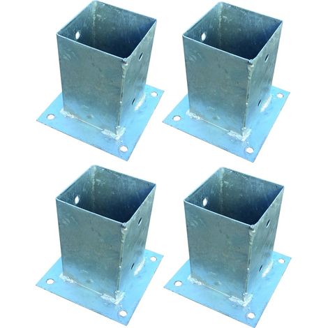 4x Pfostenträger für Zaunpfosten 9x9cm zum Aufschrauben verzinkt Aufschraubhülse (1/2)