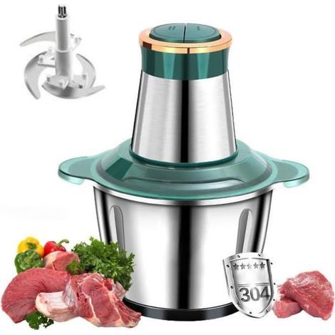Electric Meat Grinder, 3L Stainless Steel Meat Grinder, Powerful 250W Motor, Grinder for Meat and Onions (1/5)