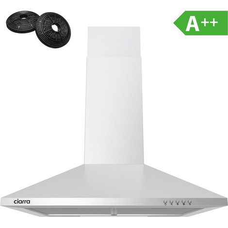 CIARRA A++ Cappa Aspirante 60cm 370m3/h 3 Velocità illuminazione a LED Recyclage Ou Evacuation-201SS60 (1/8)