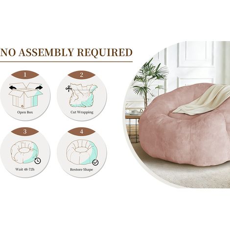 Fauteuil Pouf Rond Grand Format avec Base Stable pour Salon et Chambre (1/5)