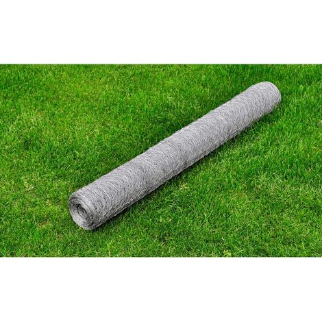 Grillage métallique, acier galvanisé, 25 x 0,75 m, argent (1/4)