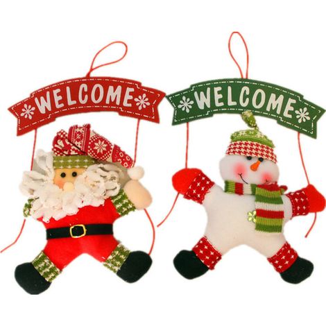 Lot de 2 plaques bienvenue Noël Nouvel An, décoratives pour porte – DELKEVIC (1/4)