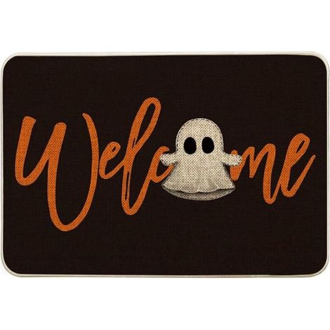 Tapis de sol décoratif d'intérieur/extérieur Halloween « Fantôme de bienvenue » 40x60cm (1/5)