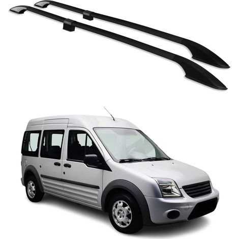 Barres de Toit longitudinales pour Ford Connect 2002-2013 L2 Aluminium Noir (1/5)