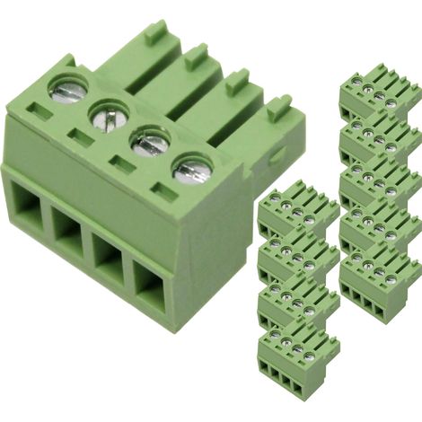 BeMatik - Connecteur femelle pour circuit imprimé 4 bornes 3,81mm paquet de 10 (1/5)
