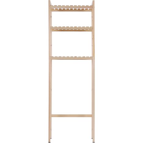 Étagère de rangement en bois à 3 niveaux pour toilettes, organisateur de salle de bain compact (1/4)