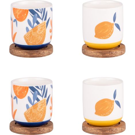 Table Passion - Coffret de 4 tasses avec sous tasses Sicilia 25 cl