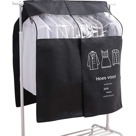 Housse à vêtements - Housse de protection pour vêtements - Applicable universellement à tous les vêtements suspendus - 1 pièce - Convient aux vêtements formels Noir (1/5)