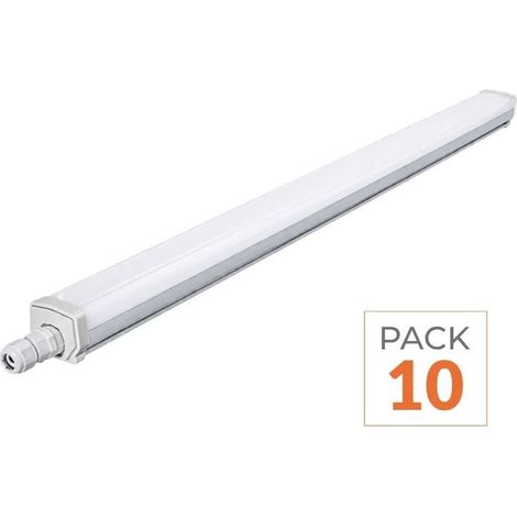 Réglette LED étanche 150cm 46.5W 120lm/W (Pack de 10) - Blanc Chaud 2300K - 3500K - SILAMP