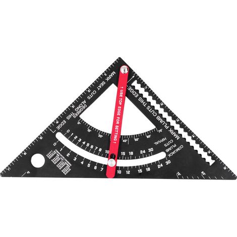 Carpenter's Ruler, Precise Scale, Adjustable Aluminum Alloy Carpenter's Ruler with Protractor for Measuring
