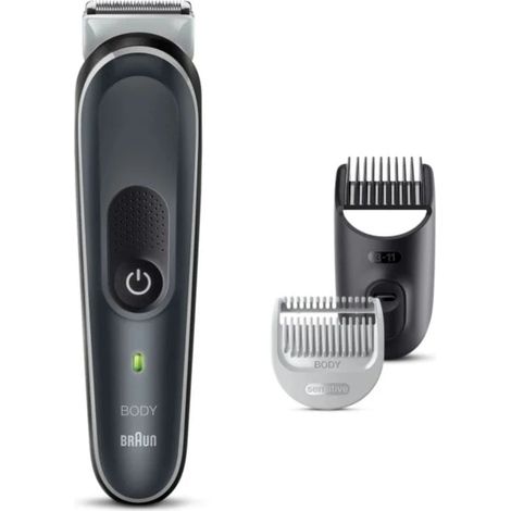 Máquina de Barbear Corporal Braun BodyGroomer 5 BG5340 3 em 1 Preto/Prata