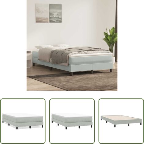 Samt - Boxspringbett ohne Matratze Hellgrau 120x220 cm Samt (1/5)