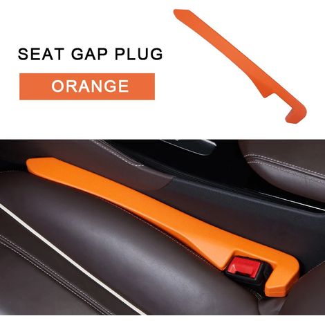 (2 pièces, orange) Joint de remplissage universel pour l'espace entre les sièges, compatible avec 99 % des voitures. Bande de remplissage anti-fuite et anti-affaissement. Accessoires intérieurs. (1/5)