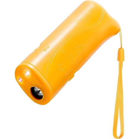3 in 1 Handheld Ultrasons Bouchon Anti-aboiement pour Chien à ultrasons LED Portable Anti-aboiement Anti-aboiement et Anti-aboiement Enseignement Education (Jaune) (1/5)