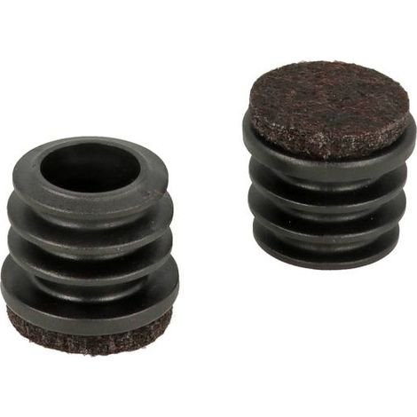 Puntali interni alettati tondi neri con feltro 20mm