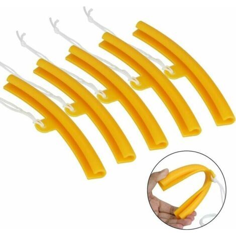 5 pièce Protection de Jante avec Trous et Cordes,Protection de Bord de Jante 19.5cmX1.6cm Outil de Protection de Roue de Jante pour Moto Bicyclettes, Démonte-Pneu Vélo(Orange) - (1/5)
