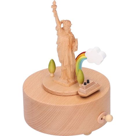 3D-geschnitzte Spieluhr aus Holz, handgefertigt, Geschenk, drehbare Wohndekoration (1/5)
