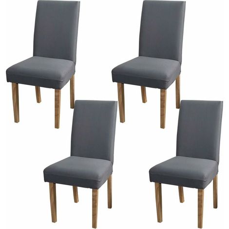 4PCS Stretch Removable Washable Dining Room Chair Protector Slipcovers/Home Decor Dining Room Seat Cover (Gray) (1/5)