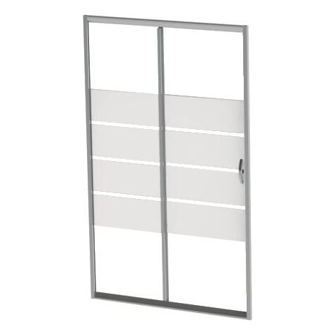 ONDEE - mampara SHIVA, mampara corredera 160x190cm  - Vidrio templado - acabado blanco