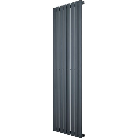 Oval Single Column Radiator - 1600 x 480mm - Anthracite Grey