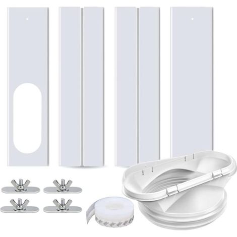 Portable air conditioner window kit, adjustable window seal for sliding air conditioners, air conditioner window ventilation kit, adjustable window sealing plate, sliding set plate (1/5)