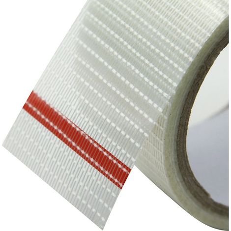 Fibre de verre bidirectionnelle, semi-transparente et imperméable. Rouleau 50 m x 5 cm. Renfort léger pour enduit ou peinture. Usage intérieur/extérieur. (1/5)