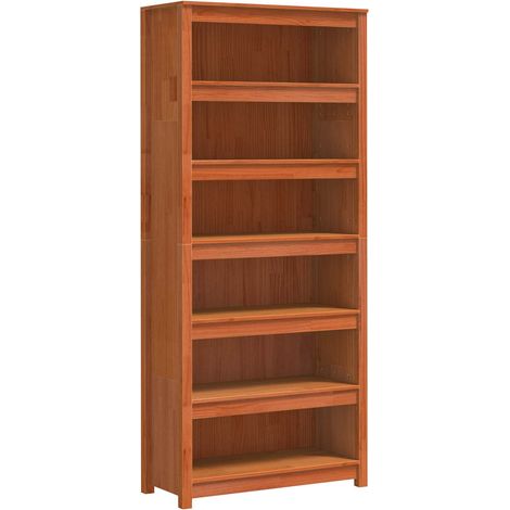 Bücherregal Wachsbraun 80 x 35 x 183 cm Massives Kiefernholz vidaXL
