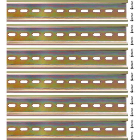Rail DIN Montage en Forme de U, 12 Pièces Vis Inclus, pour Borne Sur Rail DIN et Contacteur, 35200 mm, Acier Allié (1/5)