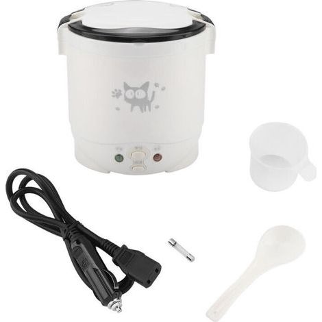 Cuiseur à riz électrique portable multifonction 12 V 100 W 1 L pour voitures (blanc) (1/4)
