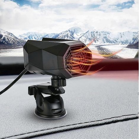 Chauffage et dégivrage de voiture, 1 dégivreur de pare-brise se branchant sur l'allume-cigare, 3 en 1 chauffage/ventilation pour voiture, désembueur de pare-brise. (1/5)