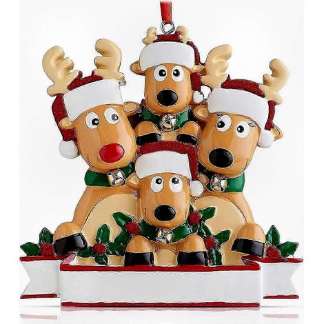 Boules de Noël personnalisées 2021, décoration festive avec cerf, ornement à suspendre au sapin (1/5)