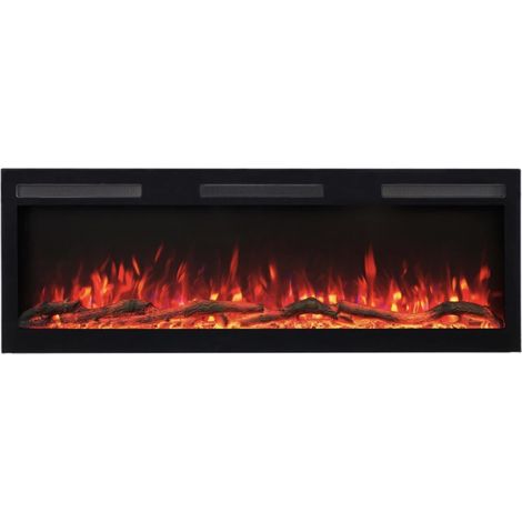 Cheminée électrique encastrable et murale Marjorie 128cm - 1400/1600 W (1/5)