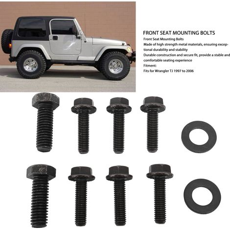 Tornillos de montaje para el asiento delantero, accesorios de montaje metálicos para Wrangler TJ 1997-2006 (1/5)
