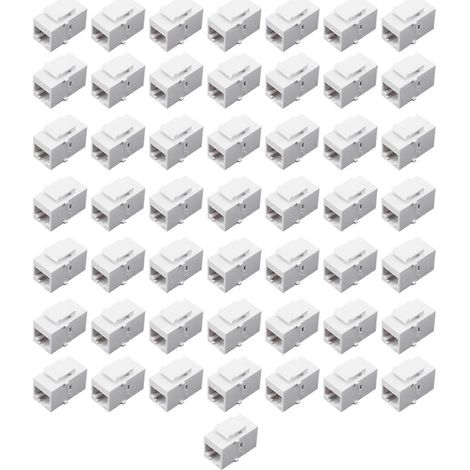 Connecteur RJ45 Cat6 femelle-femelle, rallonge Ethernet blanche, coupleur de jonction (1/5)