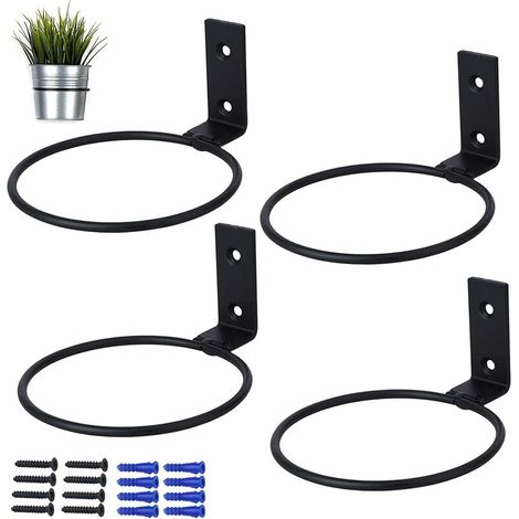 Wandhalterung für Blumentöpfe (Stückzahl), wandmontiertes Metall-Blumenregal, kompatibel mit Haus, Garten, Balkon, Außenwand-Blumentopfhalter (1/5)