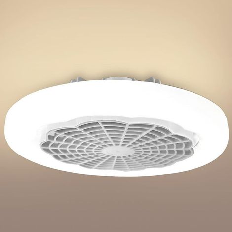 Irovami Ventilateur de plafond avec télécommande et éclairage, ventilateur de plafond fermé de 25 cm (10 pouces), 3 couleurs, 3 vitesses (1/5)