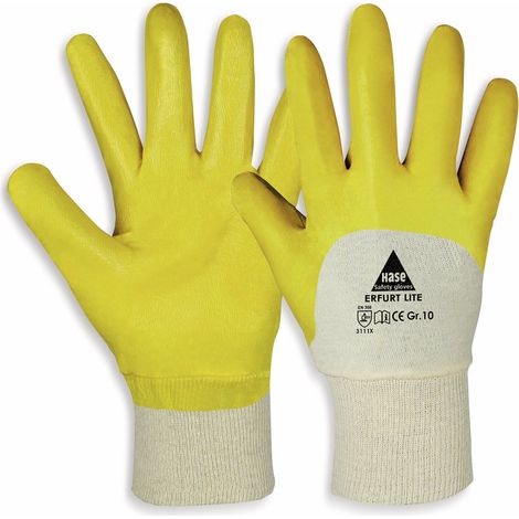 HASE SAFETY GLOVES Arbeitshandschuhe, Nitril, ERFURT LITE, EN388/EN420, Größe 9