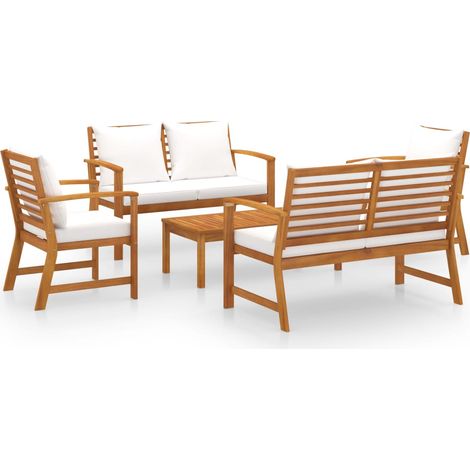 Maison Exclusive - Set Divani da Giardino 5 pz con Cuscini in Legno Acacia (1/5)