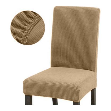 Funda de silla de jacquard beige (1/5)