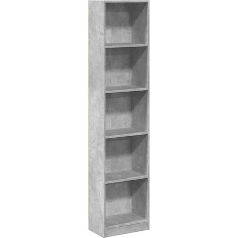 Estantería de madera de ingeniería gris hormigón 40x24x176 cm vidaXL