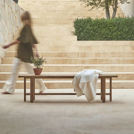 Banc de jardin en bois de teck recyclé 170 Antonia (1/5)