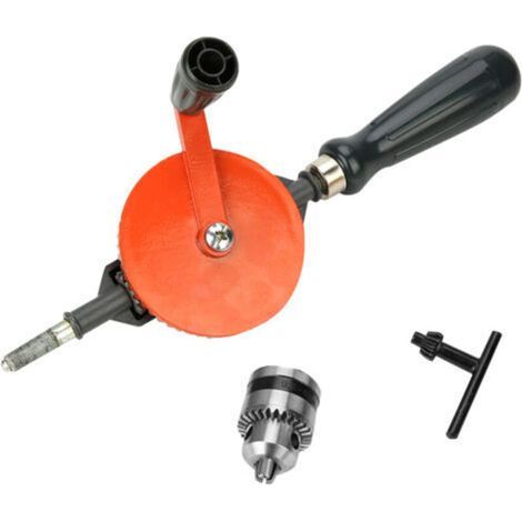 Mini perceuse manuelle portable à manivelle 1/4" avec double pignon pour bois et plastique (1/5)