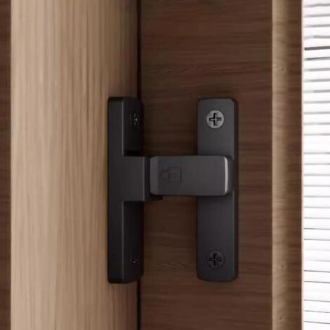 BUNTHAUS (noir brillant)Verrou de porte coulissante à 90 degrés en alliage de zinc lumineux et durable pour la maison, la salle de bain, la chambre à coucher, le garage, l'armoire (1/5)