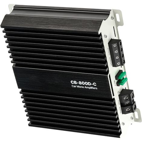 Mophorn Amplificador monobloque para coche de 800 W, compatible con 1/2/4 ohmios,equipado con control remoto para ajustar el nivel del subwoofer,refuerzo de graves, ajuste de fase y control de volumen