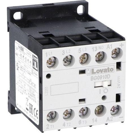 Leistungsschütz 3P 9A 4kW bei 400VAC AC3, Spule 24VDC, 1NO 0R 11BG0910D024